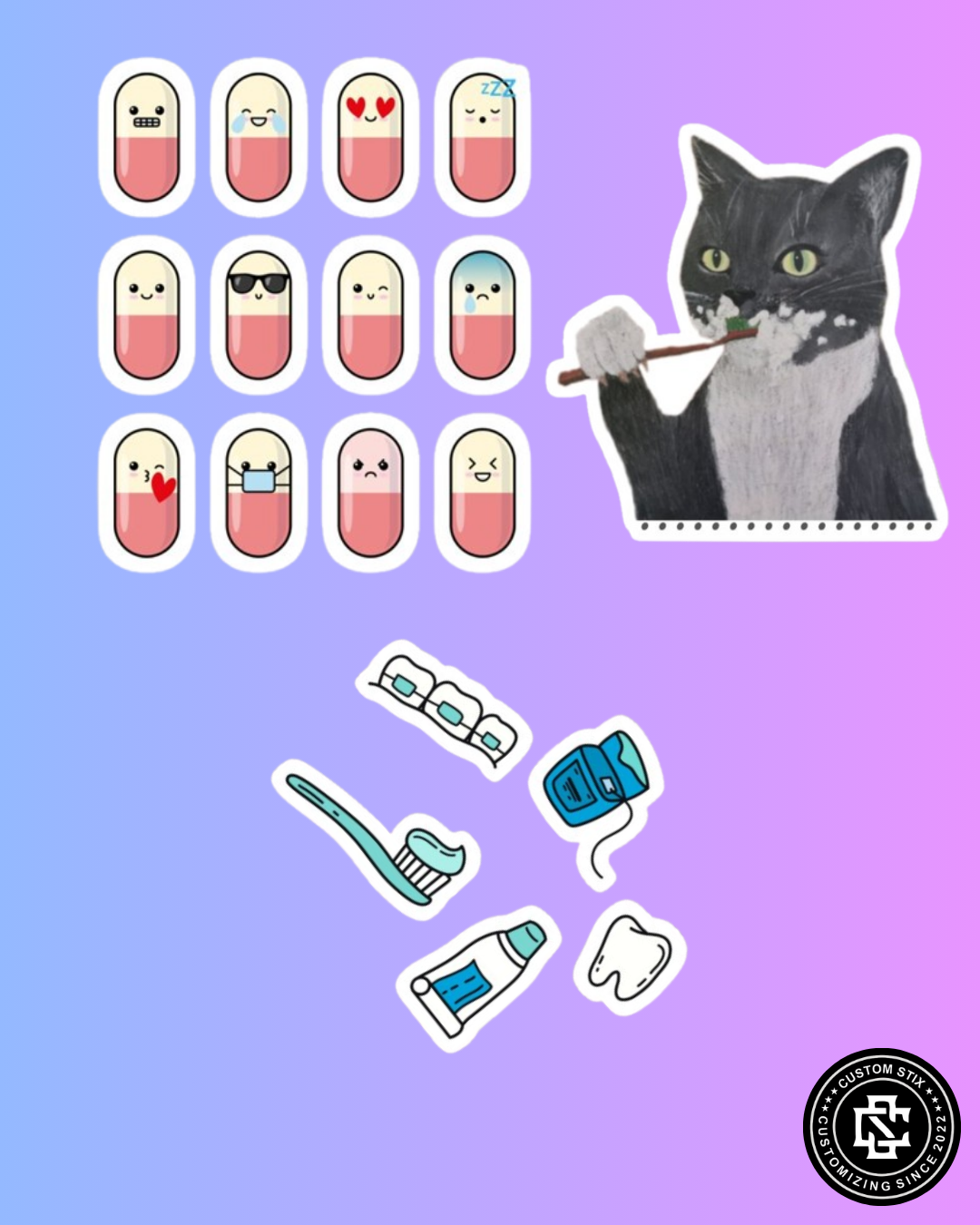 Dentist Stickers pack - 35 pcs
