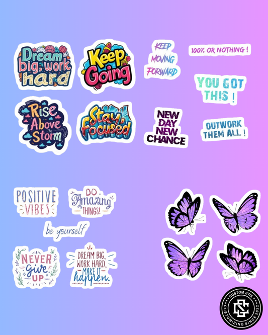 Motivational Quotes Stickers pack - 18 pcs
