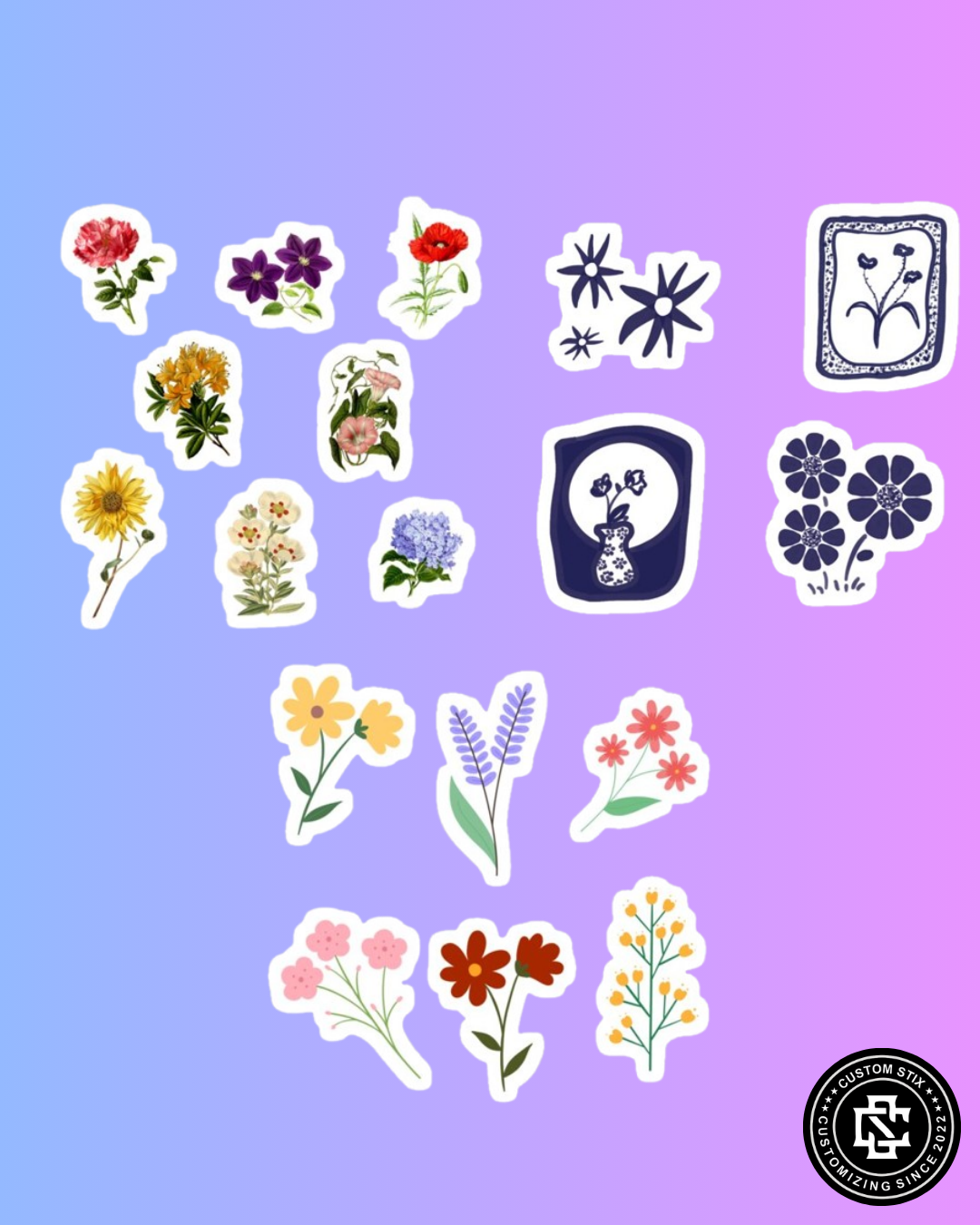 Floral Stickers pack - 60 pcs