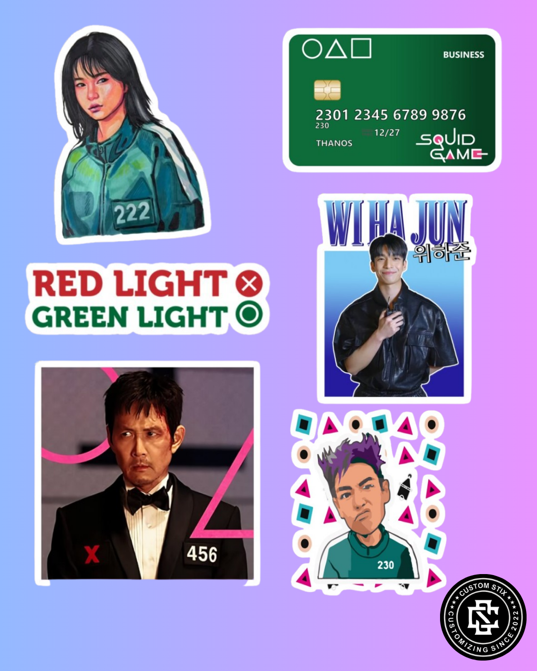 Squid Game Stickers pack - 25 pcs