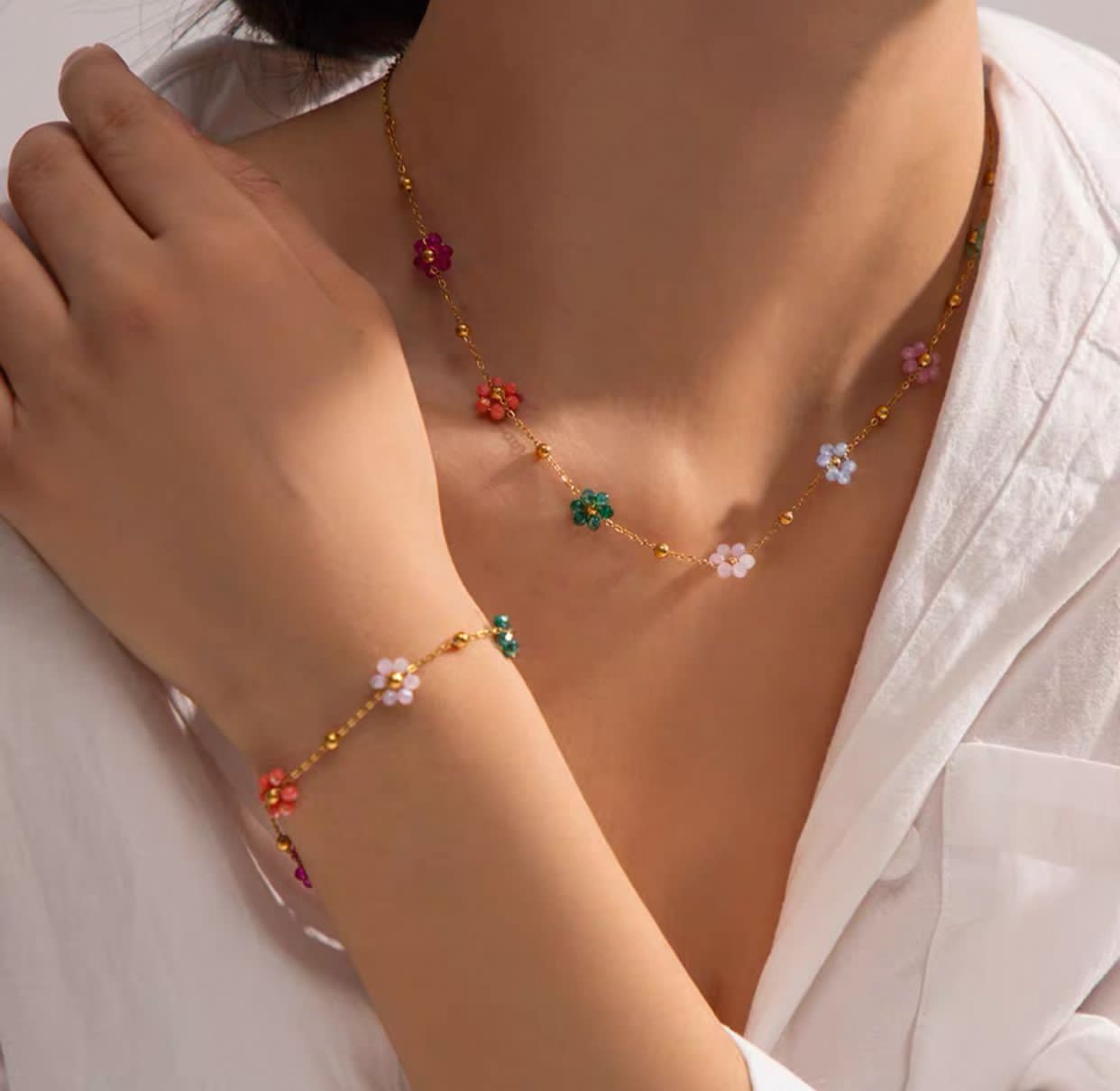 Blossom Charm Necklace & Bracelet
