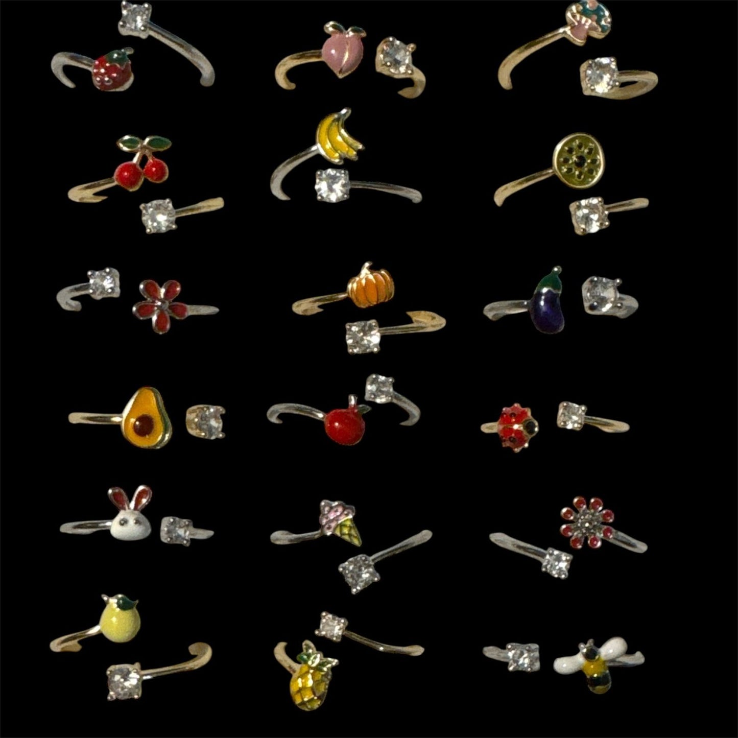 Whimsical Spark Adjustable Rings