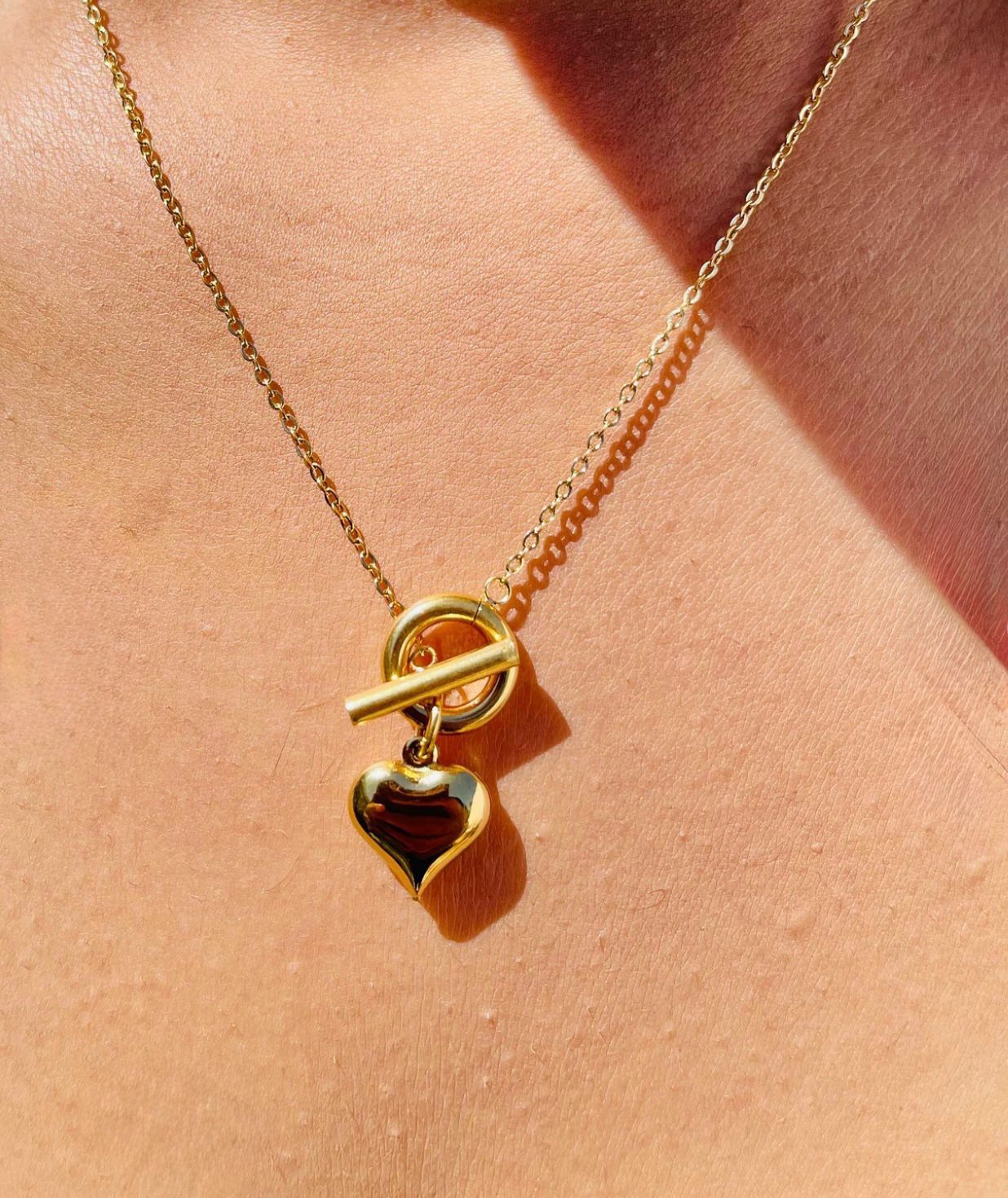 Golden Heart Toggle Pendent