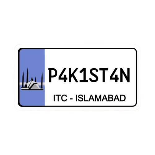 Islamabad Number plate sticker