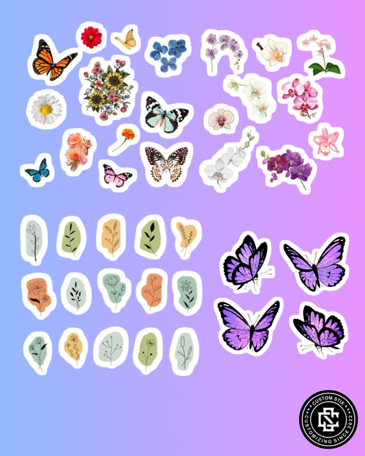 Floral Stickers pack - 60 pcs