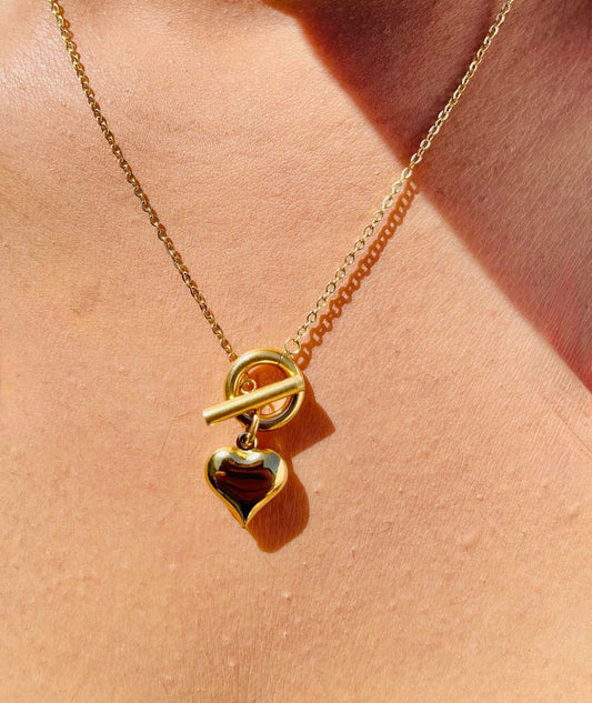 Golden Heart Toggle Pendent