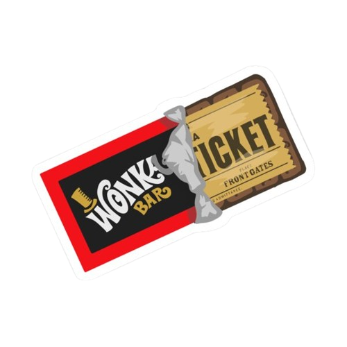 Wonka Golden Ticket Sticker